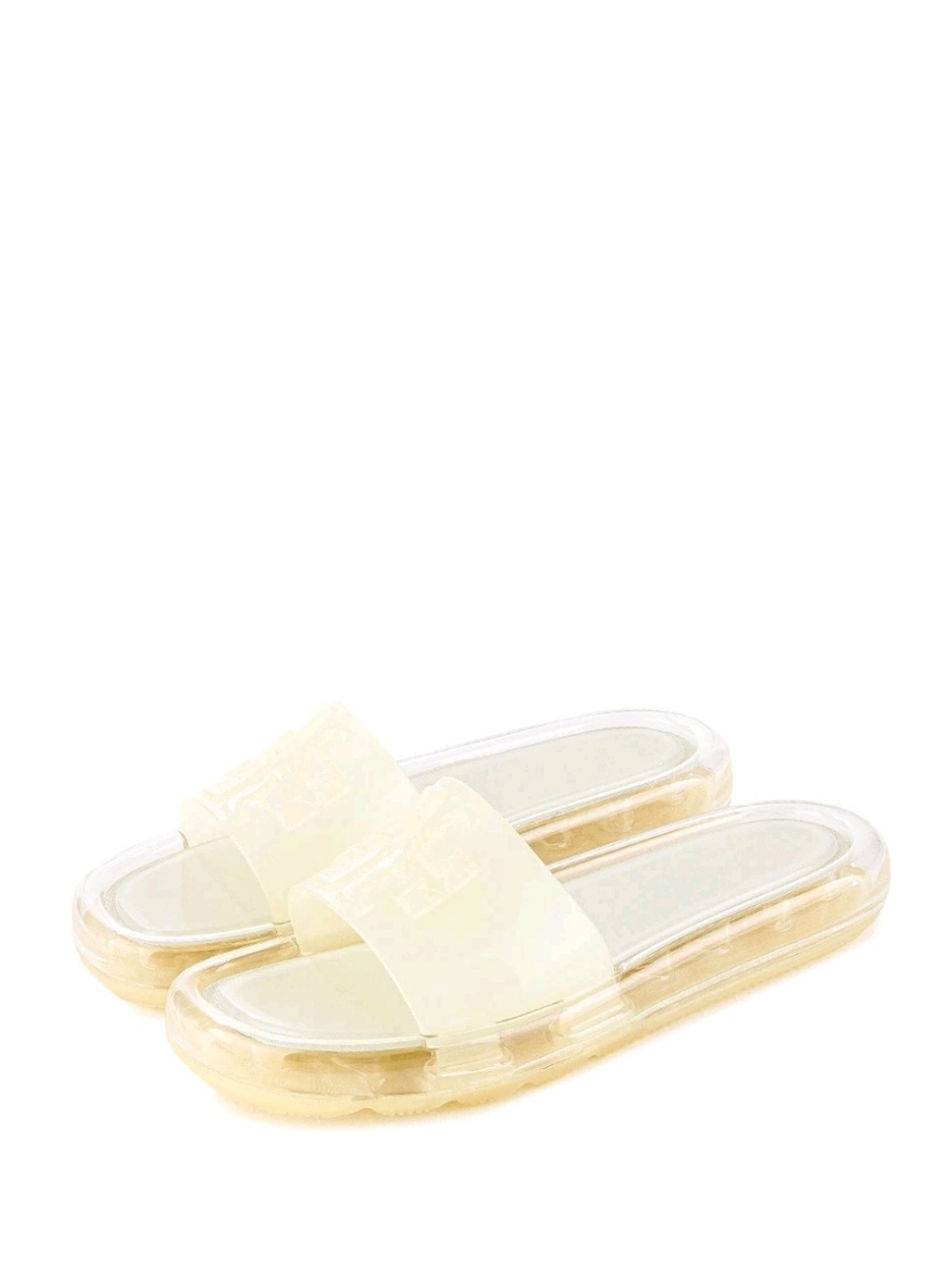 Tory Burch Translucent Cream Jelly Slide Sandals
